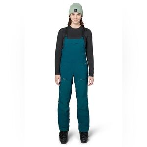 Women's 2023 Flylow Foxy Ski Snowboard Bib Greedo Turquoise EUC Small S